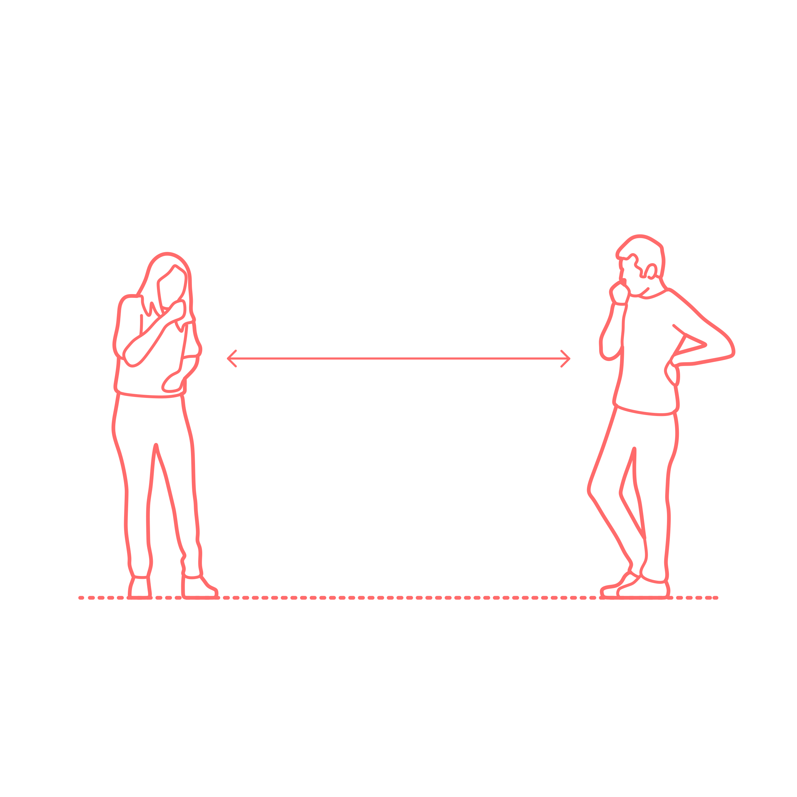 Humans Standing Spacing Coronavirus Covid0 19 Social Distancing Outline Icon Svg Set Free Vectors